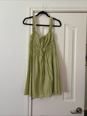 Pepper Light Green Sundress with Tie-Front Detail